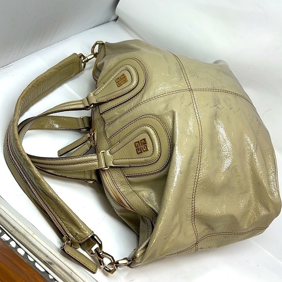 Givenchy Large Gray Taupe Patent Leather Nightingale Bag - Picture 2 of 16